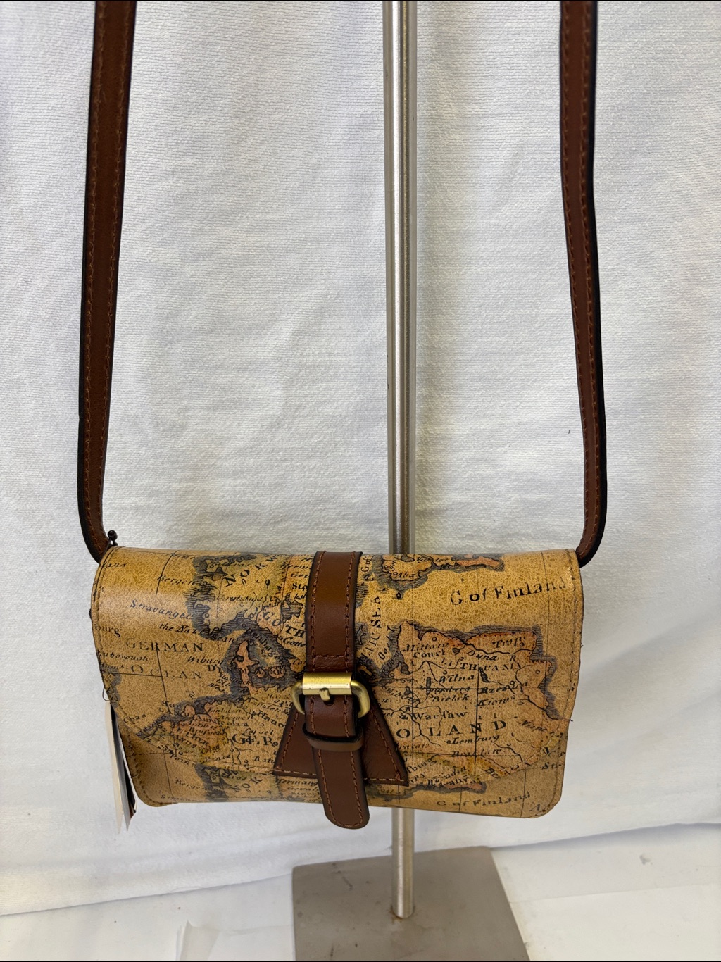 Patricia Nash European Map Leather Crossbody Bag